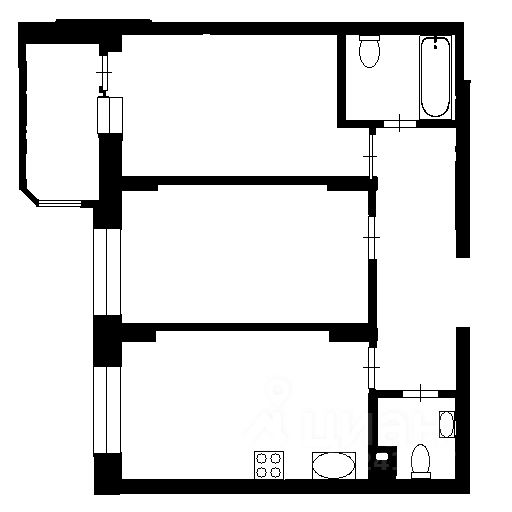 Планировка этой квартиры по данным Циан