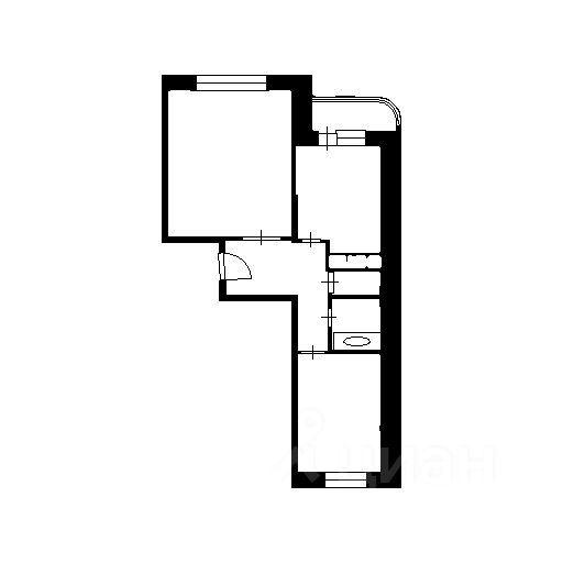 Планировка этой квартиры по данным Циан