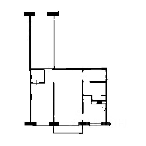 Планировка этой квартиры по данным Циан