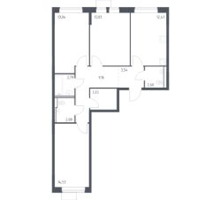 3-комн.кв., 79 м², этаж 5