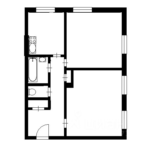 Планировка этой квартиры по данным Циан
