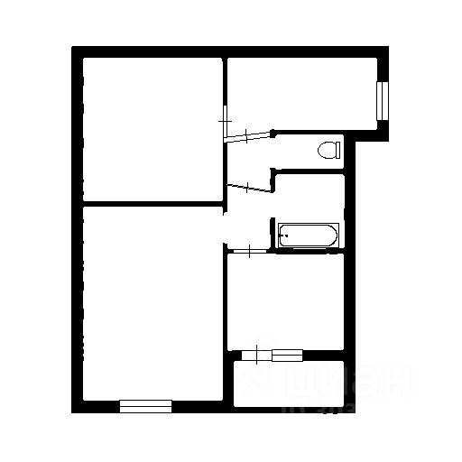 Планировка этой квартиры по данным Циан