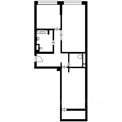 Планировка этой квартиры по данным Циан