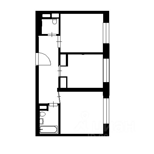 Планировка этой квартиры по данным Циан