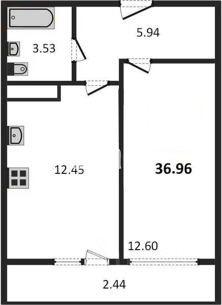 Планировка этой квартиры по данным Циан