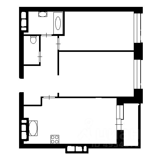 Планировка этой квартиры по данным Циан