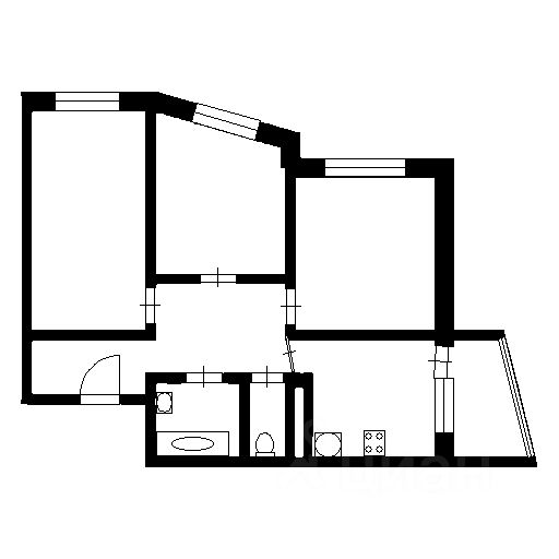 Планировка этой квартиры по данным Циан
