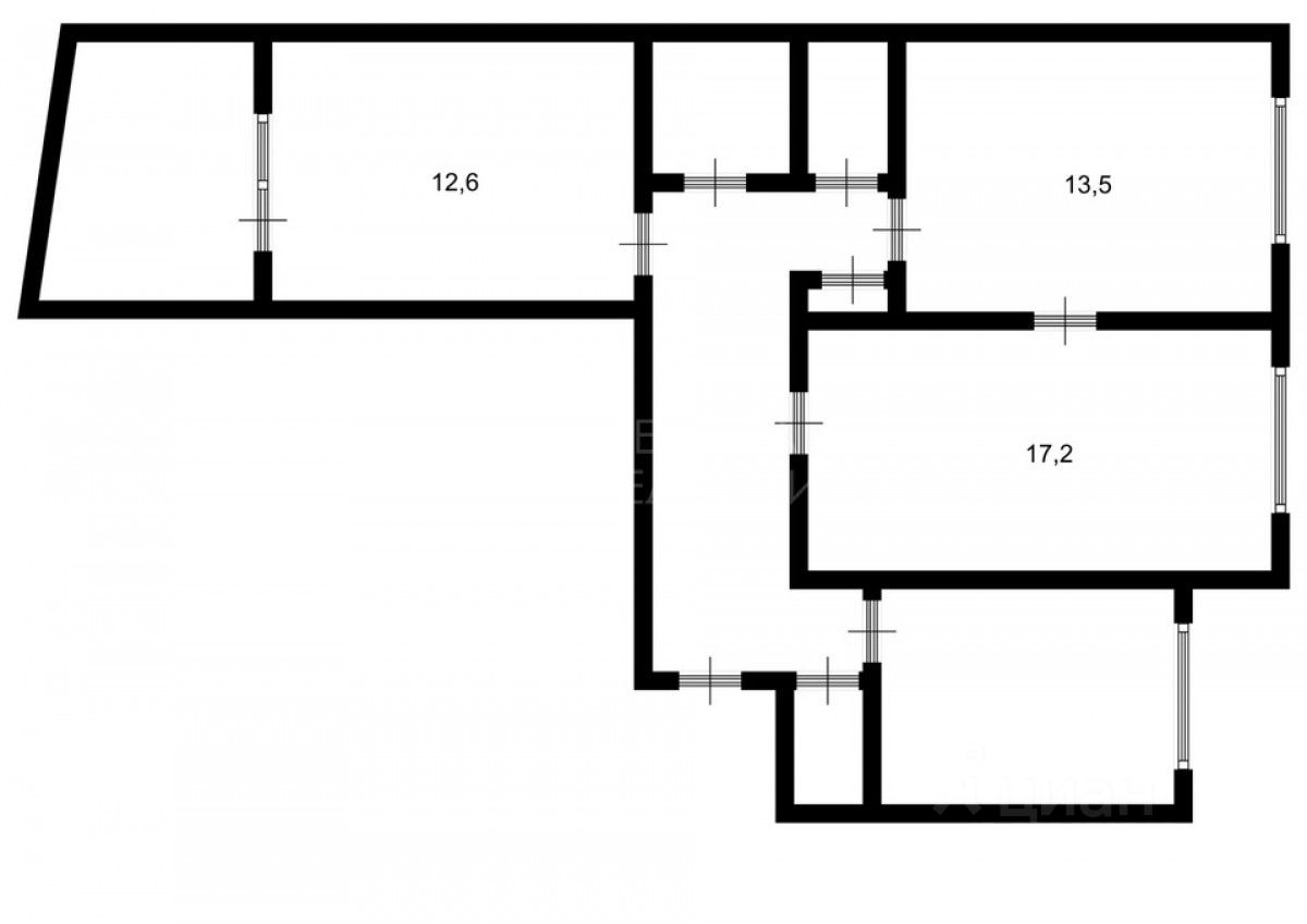 Планировка этой квартиры по данным Циан