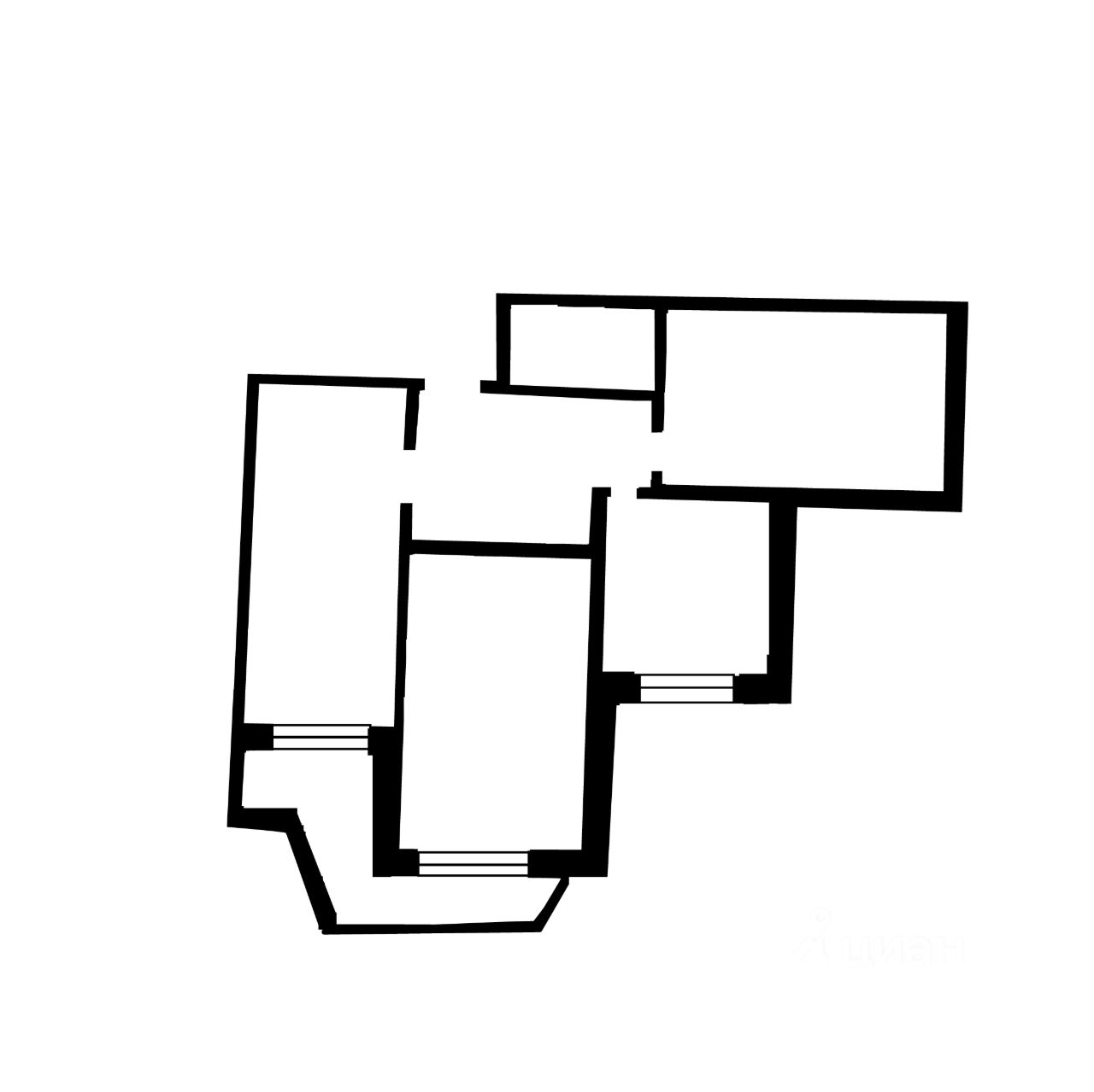 Планировка этой квартиры по данным Циан