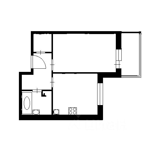 Планировка этой квартиры по данным Циан