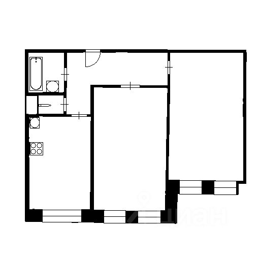 Планировка этой квартиры по данным Циан