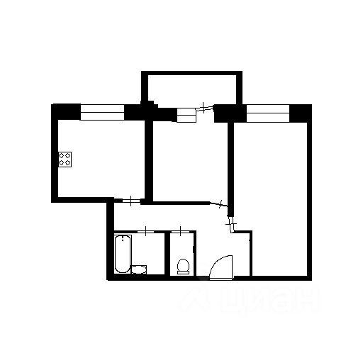 Планировка этой квартиры по данным Циан