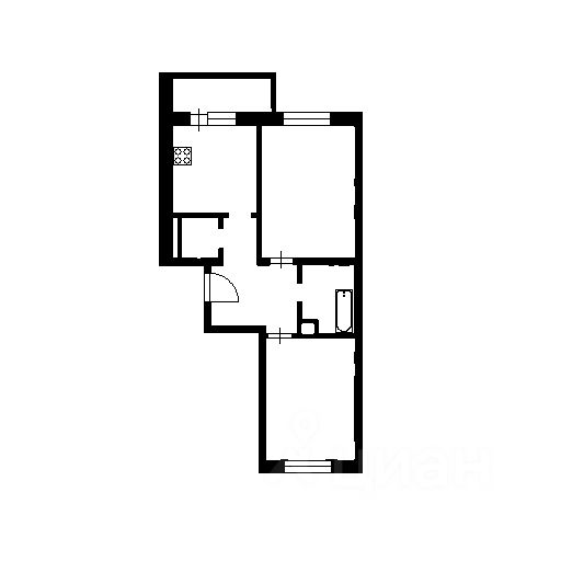 Планировка этой квартиры по данным Циан
