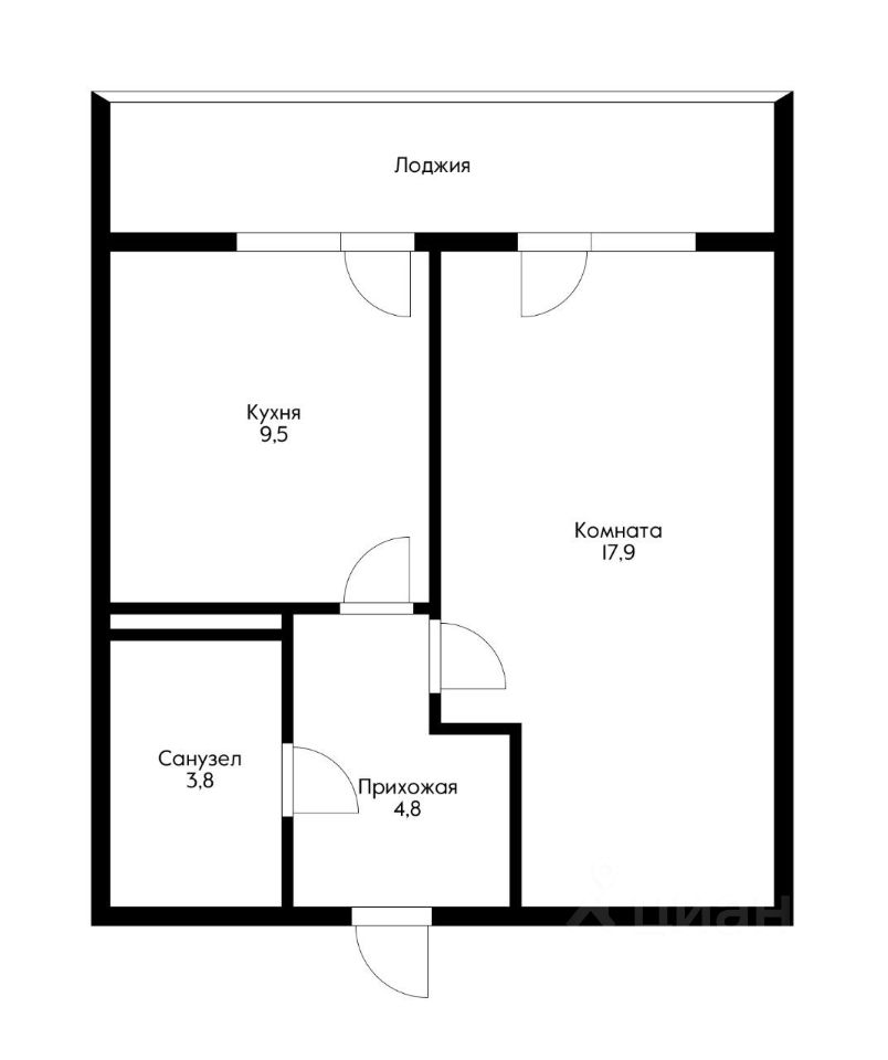Планировка этой квартиры по данным Циан