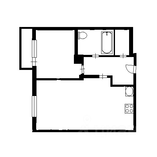 Планировка этой квартиры по данным Циан