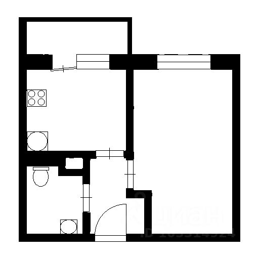 Планировка этой квартиры по данным Циан