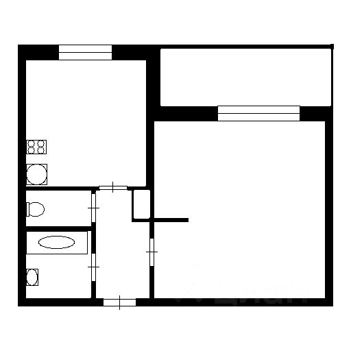 Планировка этой квартиры по данным Циан