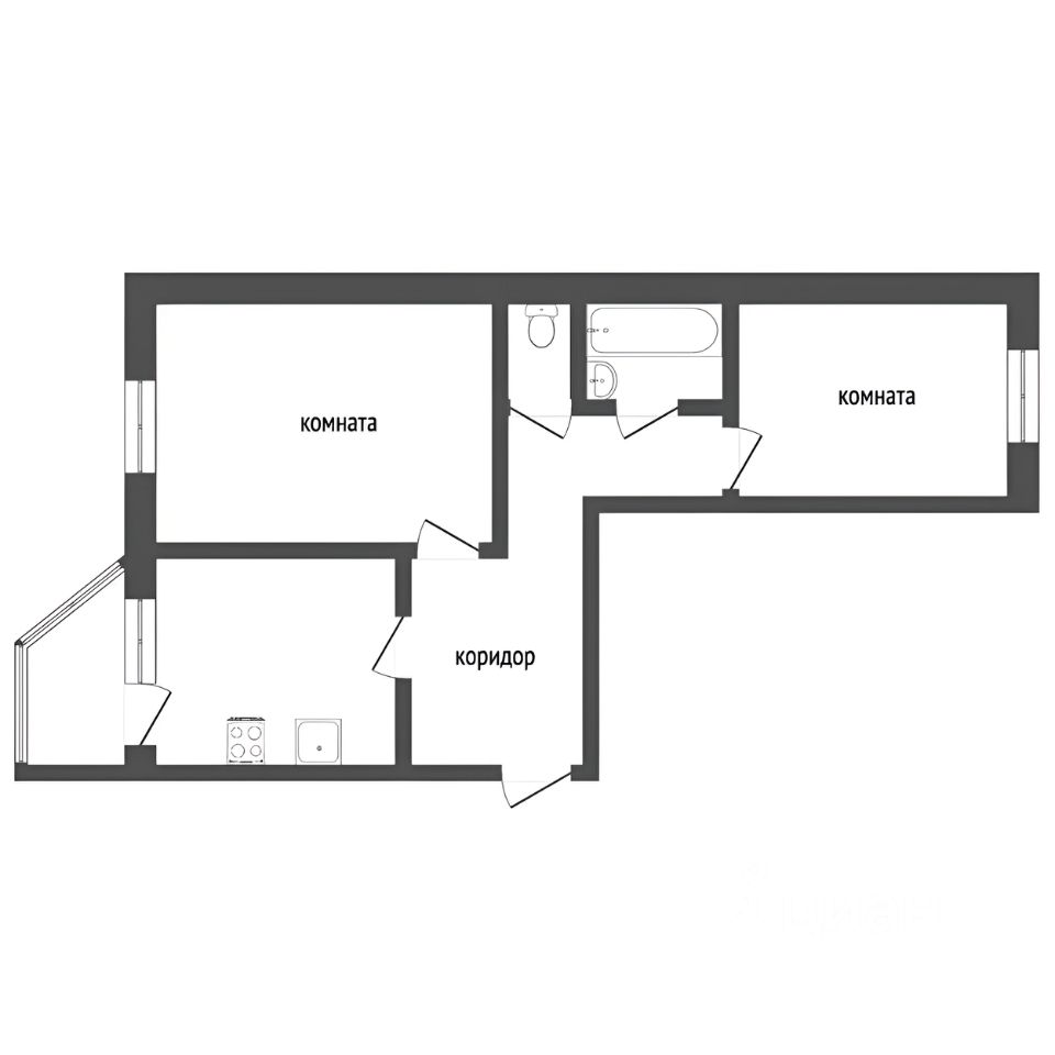 Планировка этой квартиры по данным Циан