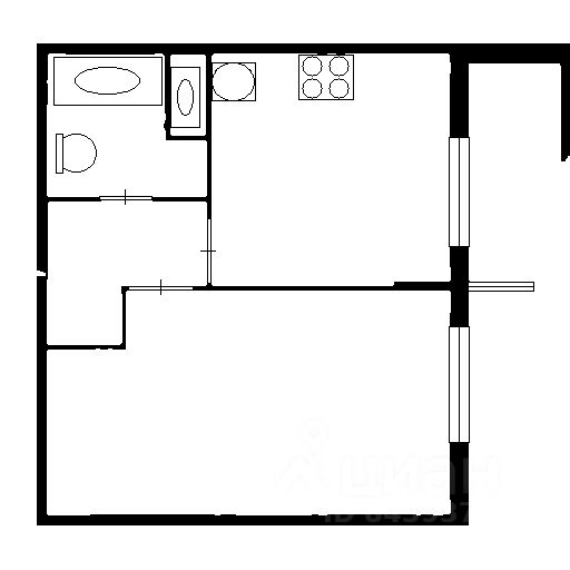Планировка этой квартиры по данным Циан