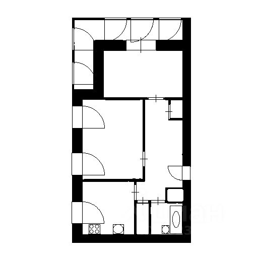 Планировка этой квартиры по данным Циан