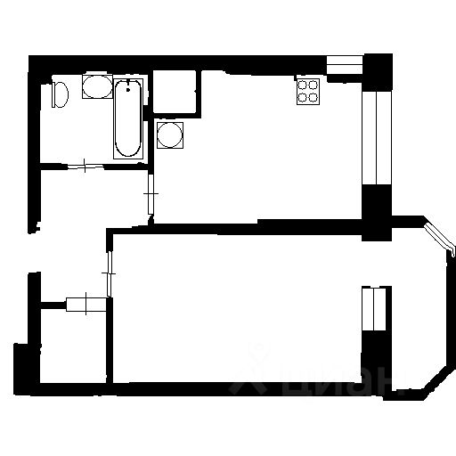 Планировка этой квартиры по данным Циан