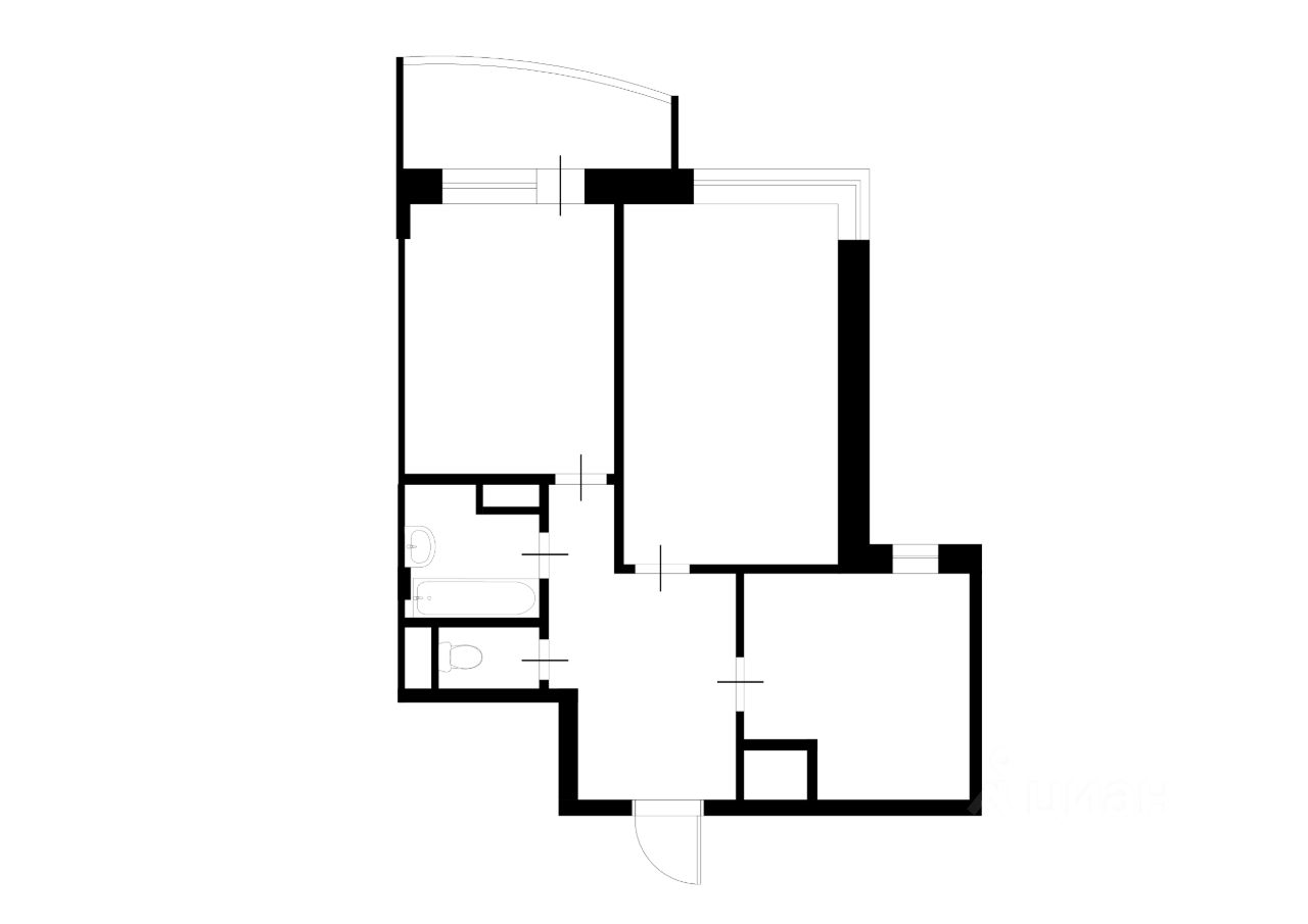 Планировка этой квартиры по данным Циан