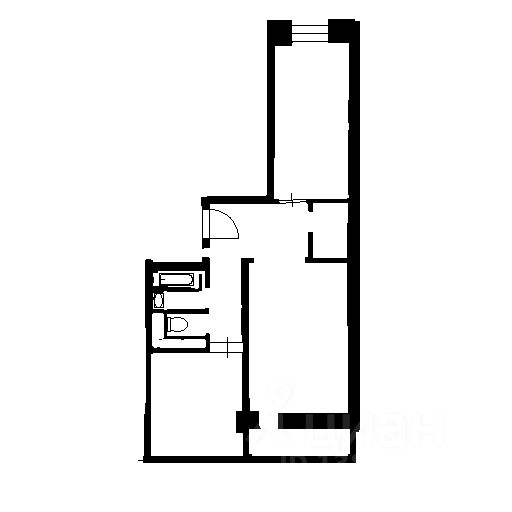 Планировка этой квартиры по данным Циан