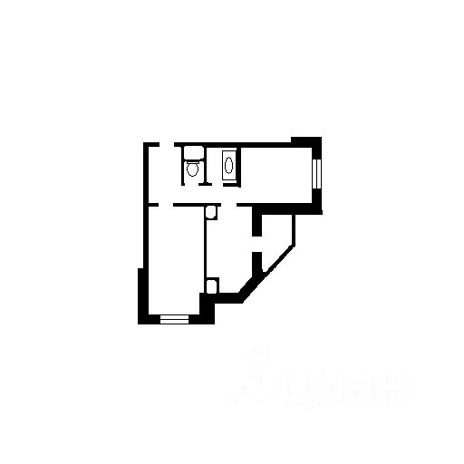 Планировка этой квартиры по данным Циан