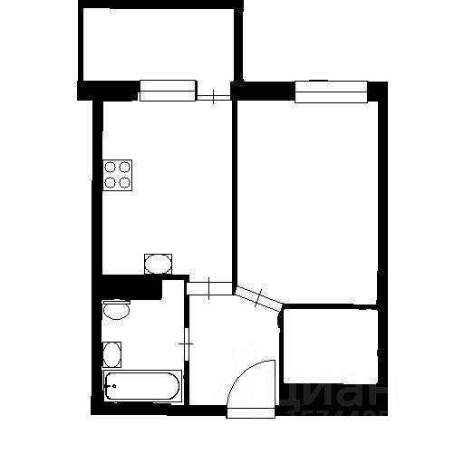 Планировка этой квартиры по данным Циан