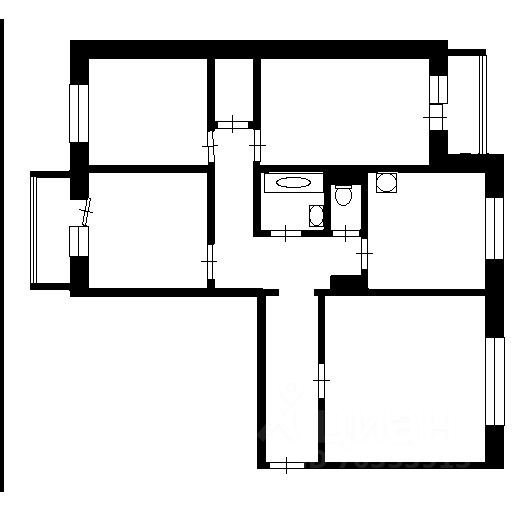 Планировка этой квартиры по данным Циан