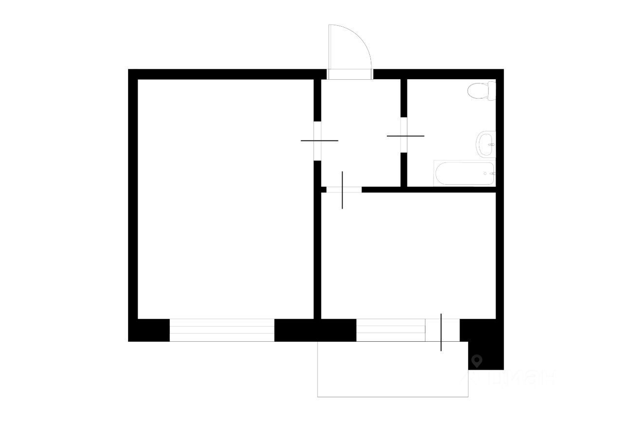 Планировка этой квартиры по данным Циан