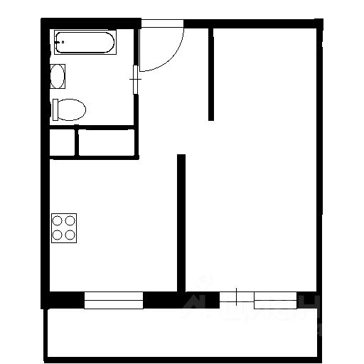 Планировка этой квартиры по данным Циан