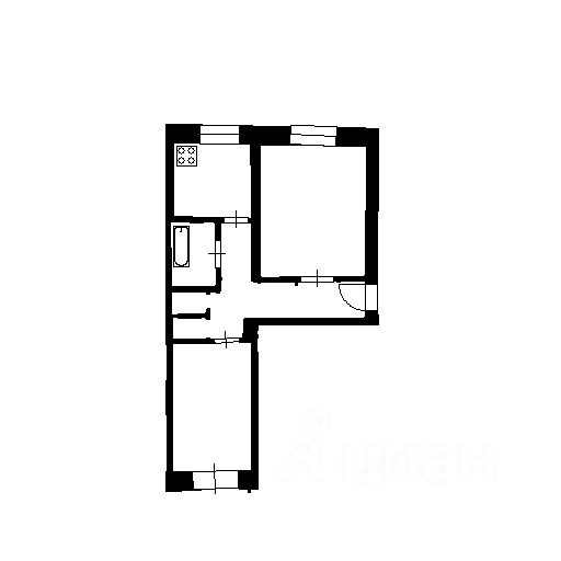 Планировка этой квартиры по данным Циан