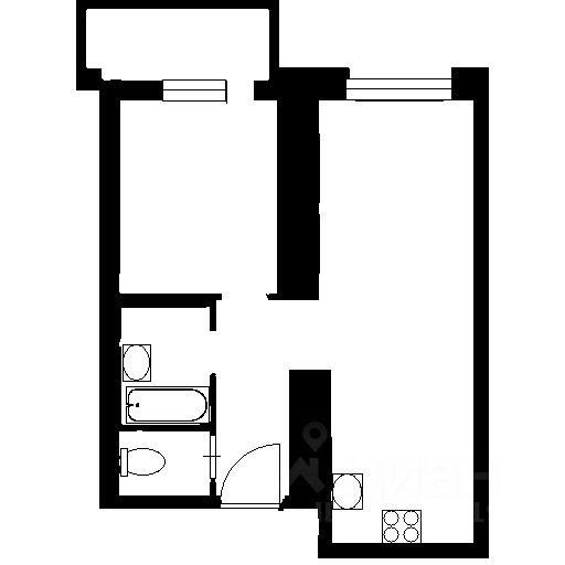 Планировка этой квартиры по данным Циан