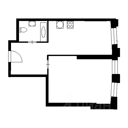 Планировка этой квартиры по данным Циан