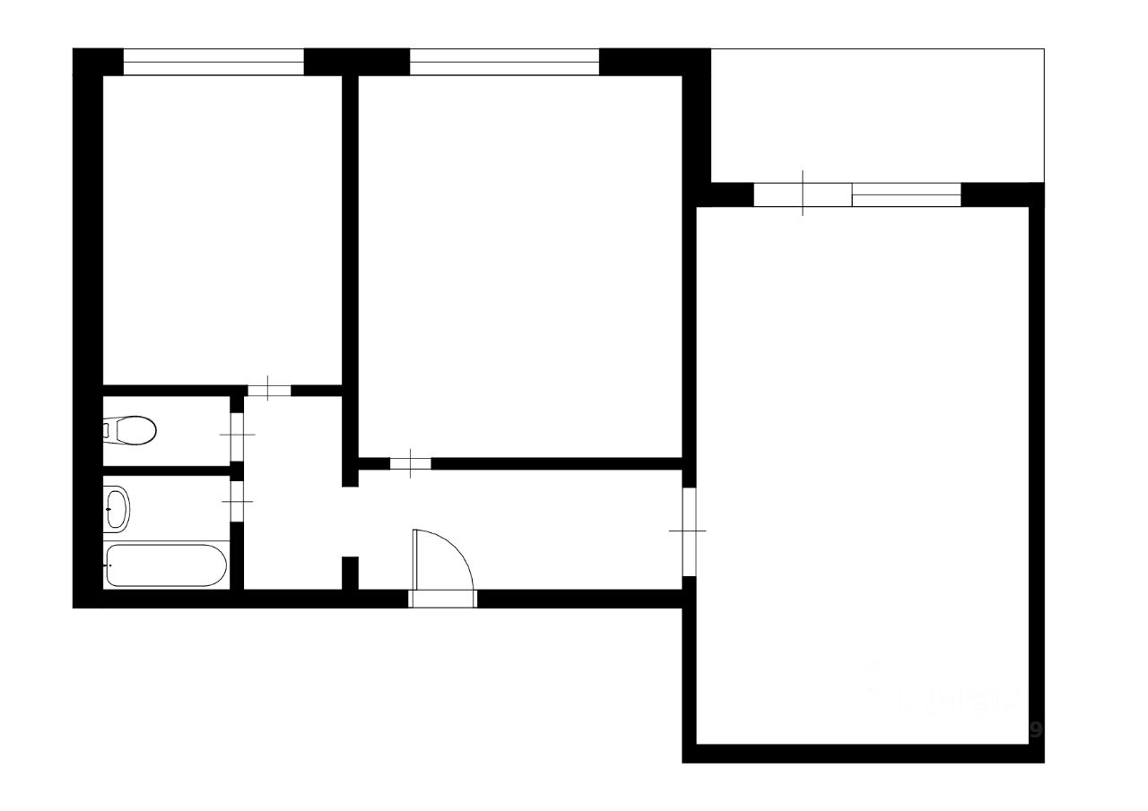 Планировка этой квартиры по данным Циан