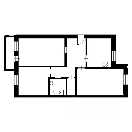 Планировка этой квартиры по данным Циан