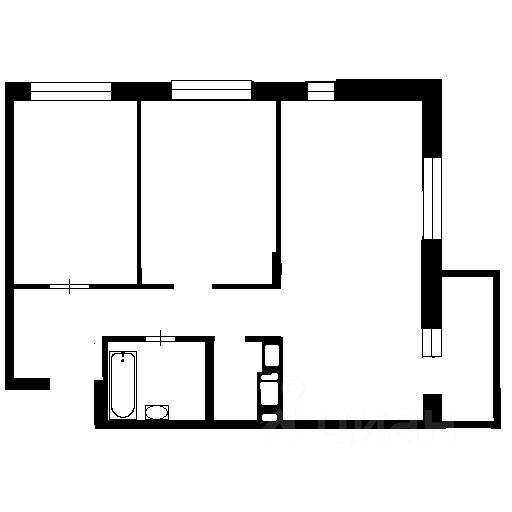 Планировка этой квартиры по данным Циан