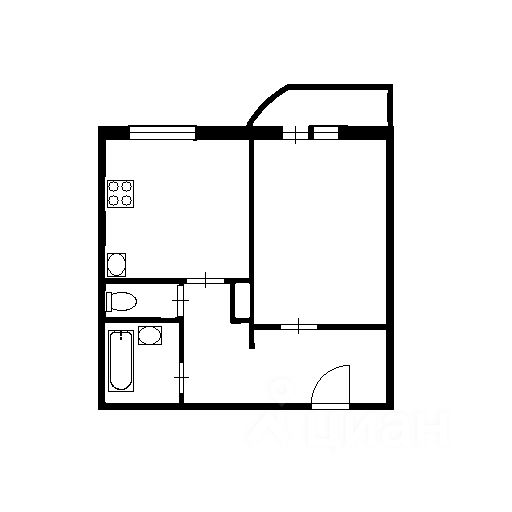 Планировка этой квартиры по данным Циан