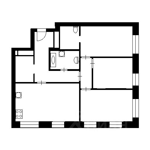 Планировка этой квартиры по данным Циан