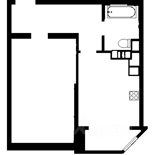 Планировка этой квартиры по данным Циан