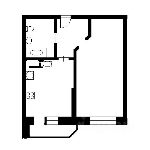 Планировка этой квартиры по данным Циан