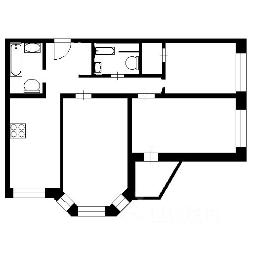 Планировка этой квартиры по данным Циан