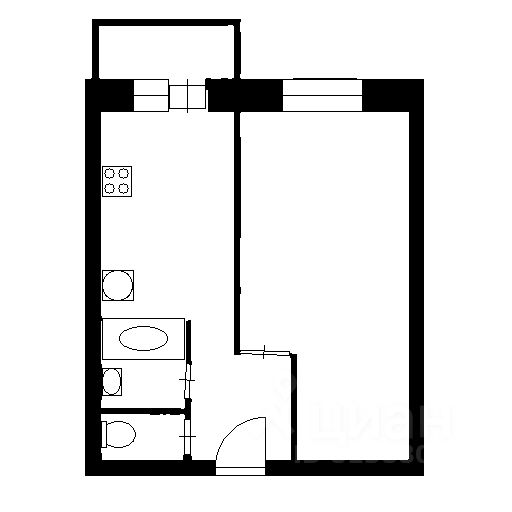 Планировка этой квартиры по данным Циан