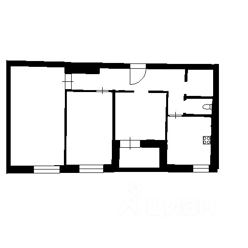 Планировка этой квартиры по данным Циан