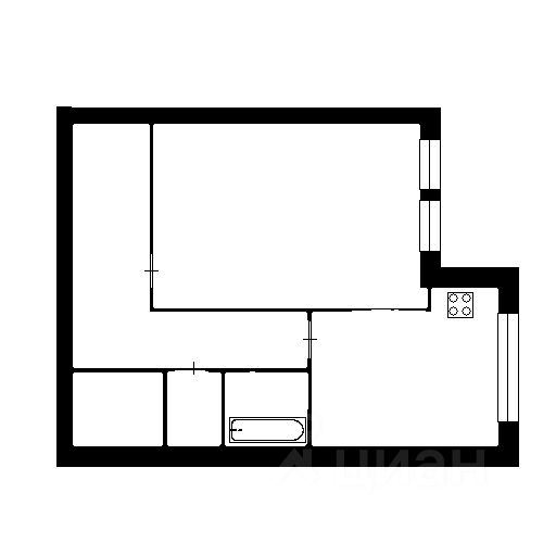 Планировка этой квартиры по данным Циан