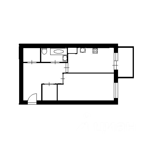 Планировка этой квартиры по данным Циан