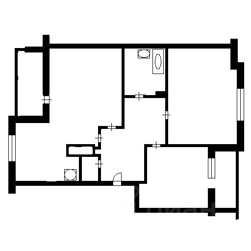 Планировка этой квартиры по данным Циан