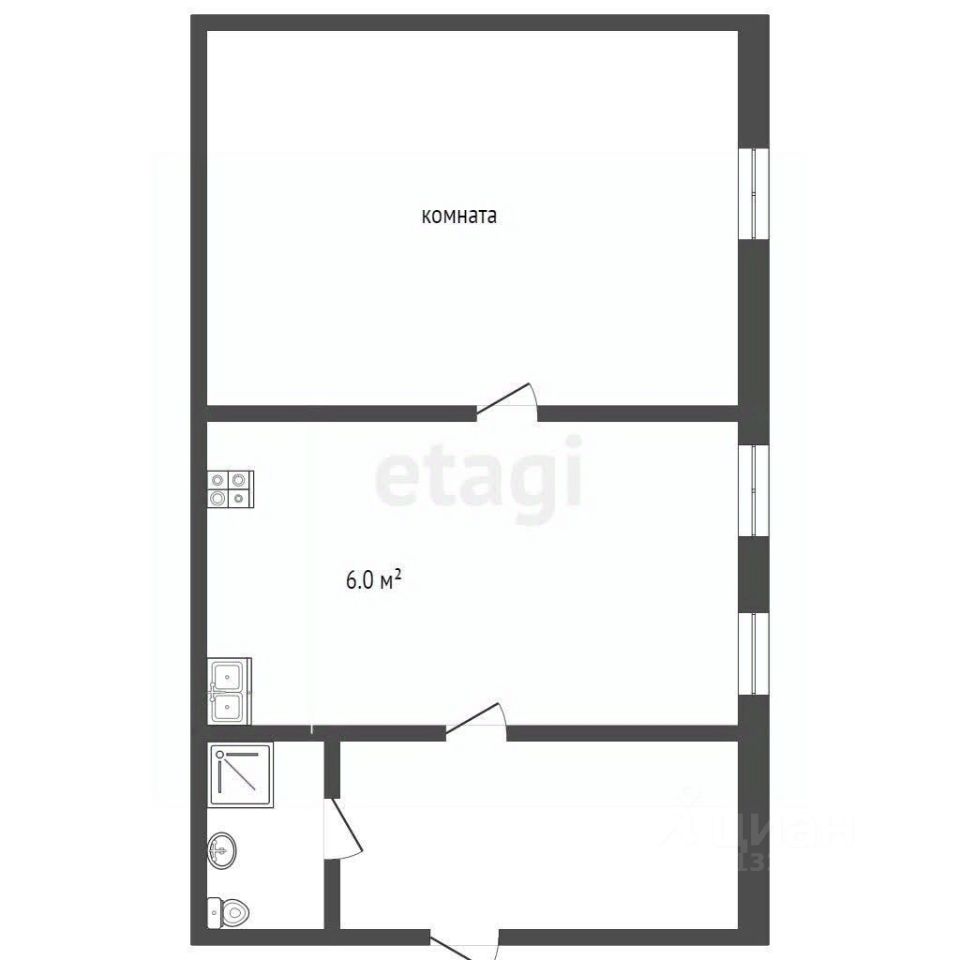 Квартира 1-комн. 21.2 м² в Харовский — фото 2