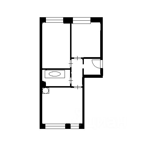 Планировка этой квартиры по данным Циан